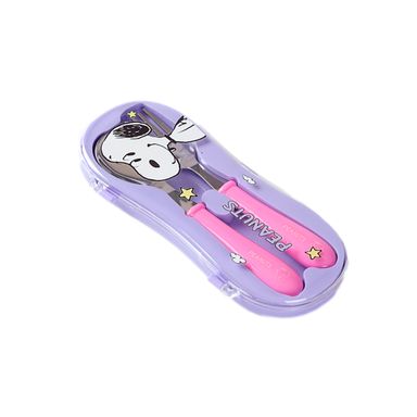 Juego de Cubiertos Tenedor y Cuchara Serie Snoopy Colorful Vintage Morado
