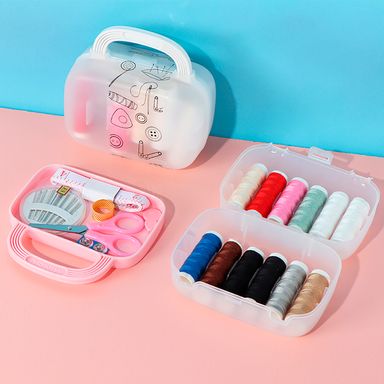 Organizador de Costura con Asa Rosa