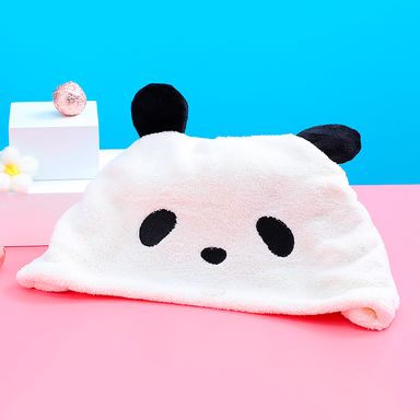 Toalla para Cabello Tipo Gorra Panda Pequeña