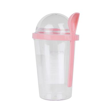 Vaso Plástico para ensalada, Mediano, Rosado