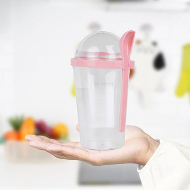 Vaso Plástico para ensalada, Mediano, Rosado