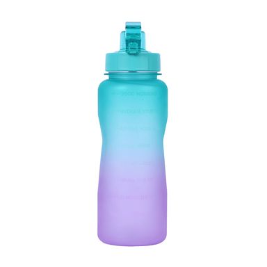 Botella de Plastico de Gran Capacidad Colores Degradado con Asa Verde Y Morado 2L