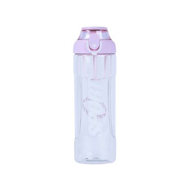 Botella De Platico Con Anillo Mezclador Rosa 840 Ml