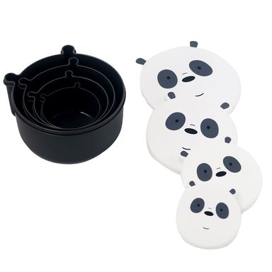 Contenedor de Alimentos Serie Osos Escandalosos Mediano Multicolor Panda 4 Pzas