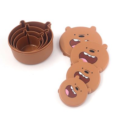 Contenedor de Alimentos Serie Osos Escandalosos  Pardo 4 Pzas Café