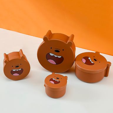 Contenedor de Alimentos Serie Osos Escandalosos  Pardo 4 Pzas Café