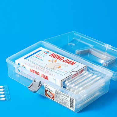 Caja de Almacenamiento Larga con Asa y Tapa Abatible