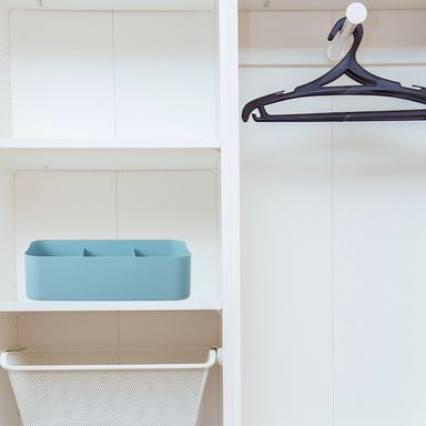 Caja de Almacenamiento para Ropa con 3 Rejillas Azul