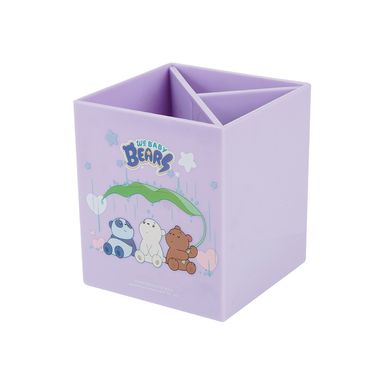 Portalápices de 3 Ranuras Bebes Serie We Bare Bears Morado