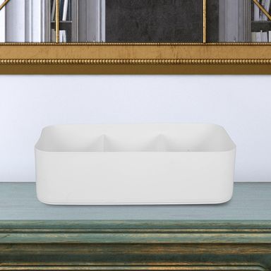 Caja De Almacenamiento Para Ropa Con 3 Rejillas Blanco