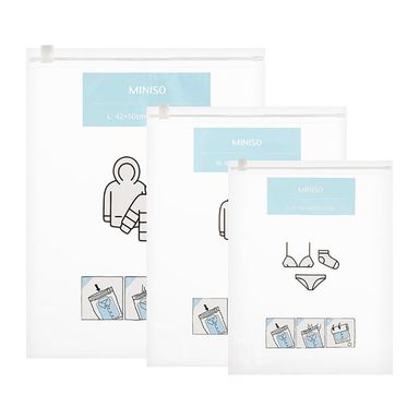 Bolsa de Almacenamiento con Sellado Al Vacío 3 Piezas Transparente