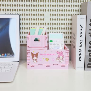 Organizador Plastico de Cesta Plegable Grande Serie Sanrio Rosa