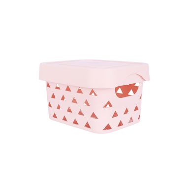 Cesta de Almacenamiento con Tapa Pequeña Serie Miniso Rosa