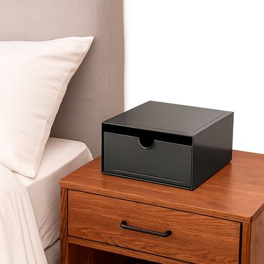 Organizador Plastico Grande de Cajones una sola Capa Serie Silvery Gray Gris Oscuro