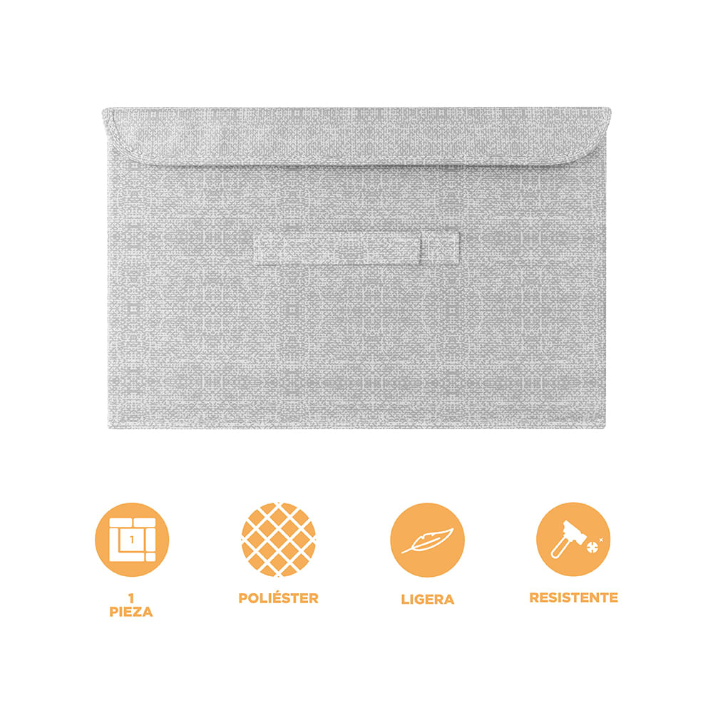 Caja de Almacenamiento de Tela Gris con Tapa - Miniso