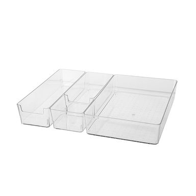 Set de Organizadores Serie Miniso Transparente 4 Piezas