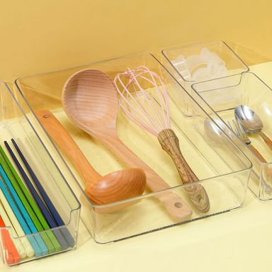 Set de Organizadores Serie Miniso Transparente 4 Piezas