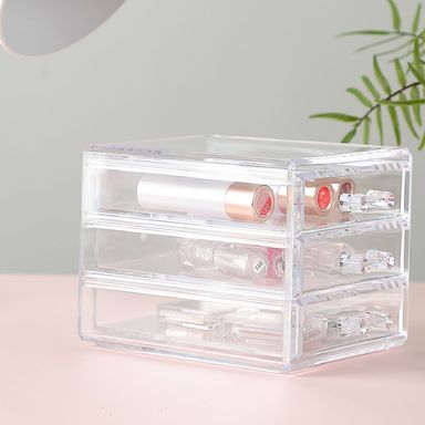 Organizador con 3 Cajones Pequeño Serie Miniso Transparente