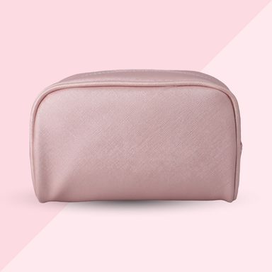 Cosmetiquera Nacarada con Borde Redondo Serie Miniso Rosa