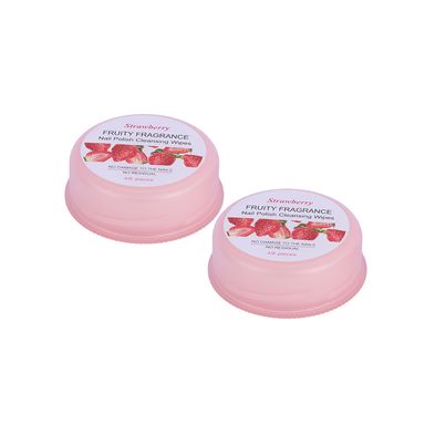 Almohadillas Quita Esmalte con Fragancia a Fresa 48 Unidades Rosa