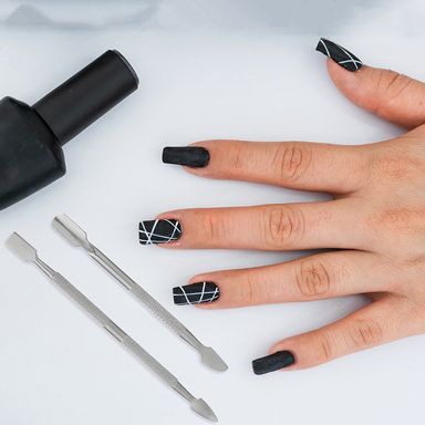 Empuja Cutícula de Doble Cabeza Profesional 2 Piezas