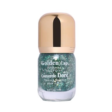 Esmalte a Base de Aceite con Tapa Dorada Diamante Verde