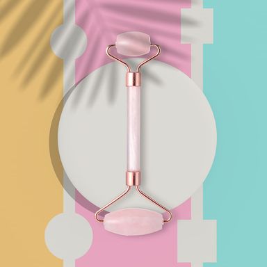 Rodillo de Jade Rosa de Doble Cabeza