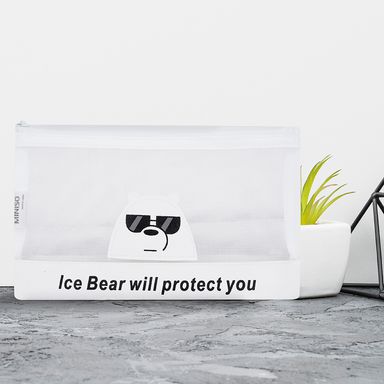 Cartuchera Polar Serie Osos Escandalosos Pequeña Blanca