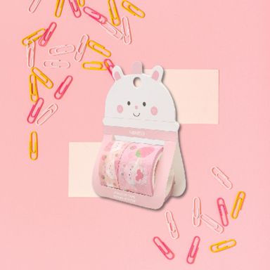 Cinta Adhesiva de Conejo Serie 2 Milk Tea Piezas Rosa
