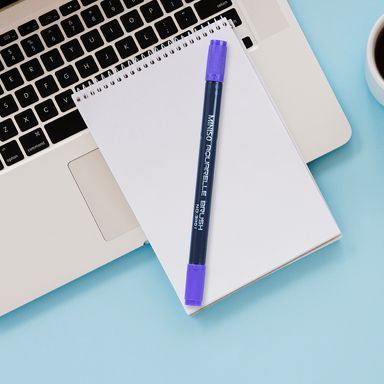 Plumón a Base de Agua Doble Punta Morado