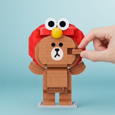 Bloques de Construccion Elmo y Marron Bear Serie Sesame Street