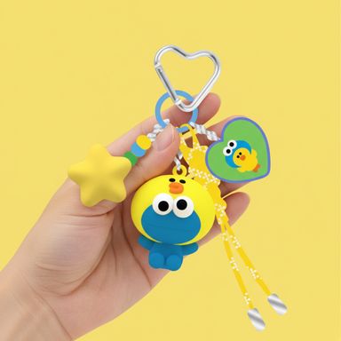 Llavero Luminoso Sally Chicken y Cookie Monster Line Friends Serie Sesame Street