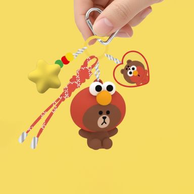 Llavero Luminoso Elmo y Brown Bear Line Friends Serie Sesame Street