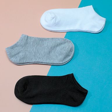 Medias para Mujer Medianas 3 Pares Negro Blanco Gris