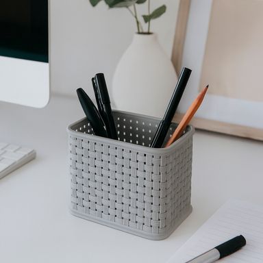 Organizador y Portalapices Serie Tejida Gris