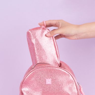 Cosmetiquera Miniso Serie Moon & Stars Glitter Rosa