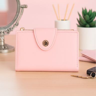 Cartera de Mujer con Boton Serie Miniso Rosa