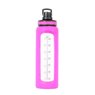 Botela 900 Ml con Funda Plastica Serie High Borosilicate Rosado
