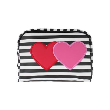 Cosmetiquera de Rayas con Corazones Serie Miniso