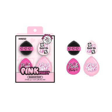 Esponja de Maquillaje para los Dedos con Caja de Almacenamiento Serie Pink Party 3 Piezas