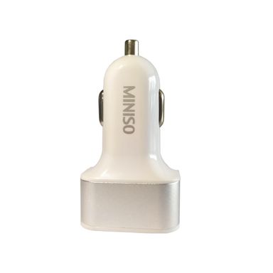 Cargador de Celular para Carro con 3 Puertos Plateado