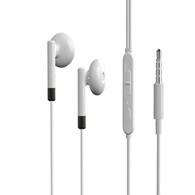 Audífonos de Cable Mediano Blanco y Negro