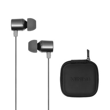 Audífonos de Cable Metálicos 1.2 Mm con Estuche Medianos Gris