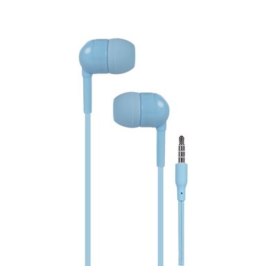 Audífonos de Cable con Estuche en Forma de Capsula Azul Claro