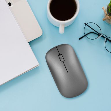 Mouse Inalámbrico Estilo Metálico 2.4G Negro