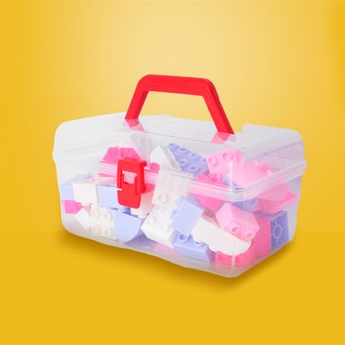 Bloques Caja Portatil Big Rosa Serie Miniso