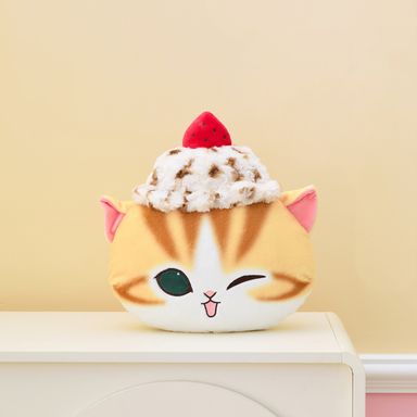 Almohada Cabeza de Gato Serie Mofusand Ice Cream Naranja