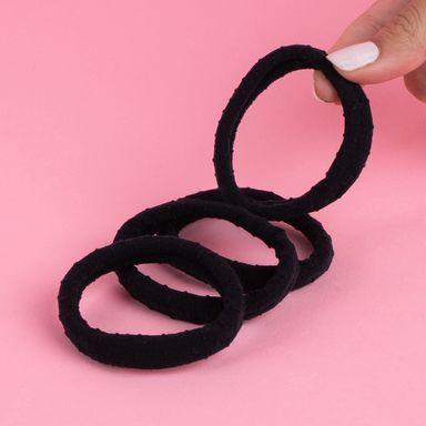 Set de Ligas Basicas para Cabello Serie Miniso Negro 4 Piezas