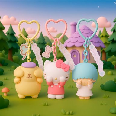 Caja Sorpresa con Llavero Juego Escondidas Serie Sanrio