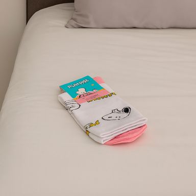 Medias Largas Snoopy Serie Snoopy Colorful Vintage 1 Par Rosa